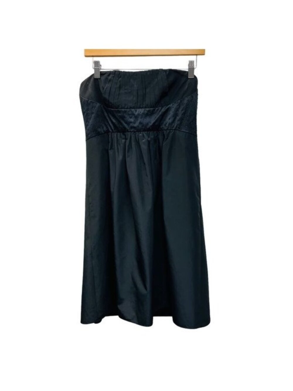 BCBGMaxazria Y2K Strapless Empire Waist Little Black Formal Dress